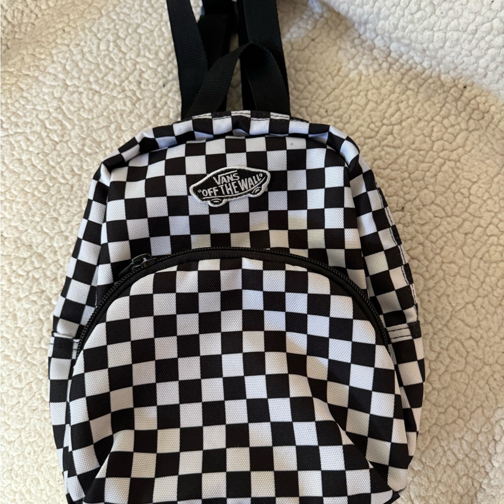 Van's mini checkered backpack like new!
